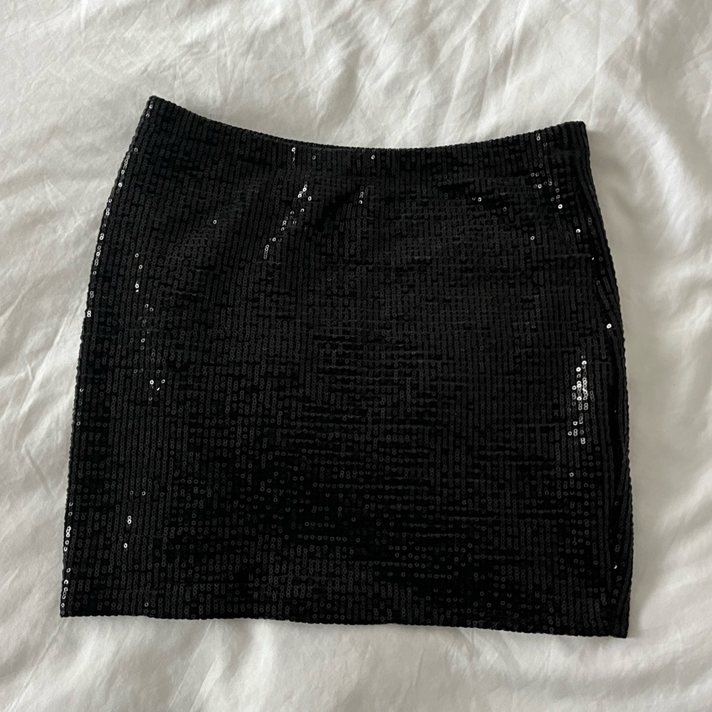 Sequin Black Mini Skirt